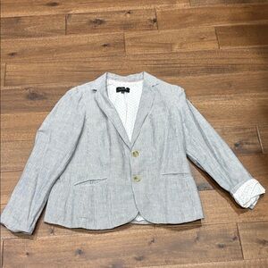 Talbots Light blue Pinstripe Linen-Blend Blazer